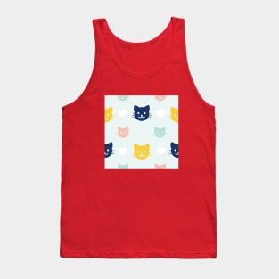 Colorful Kitty Cat Pattern Tank Top